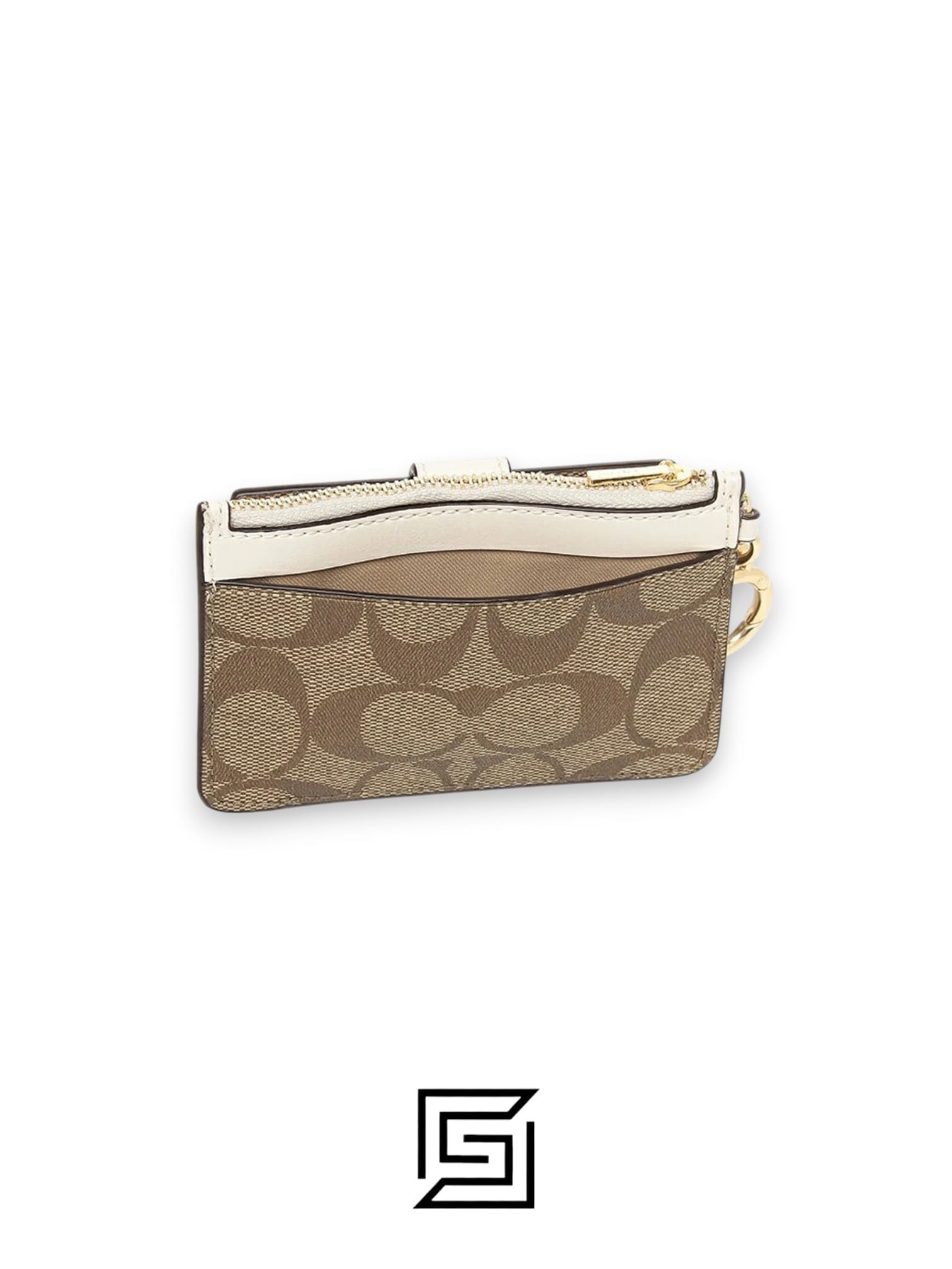 Attachment Card Case In Signature Canvas C7398 KHAKI