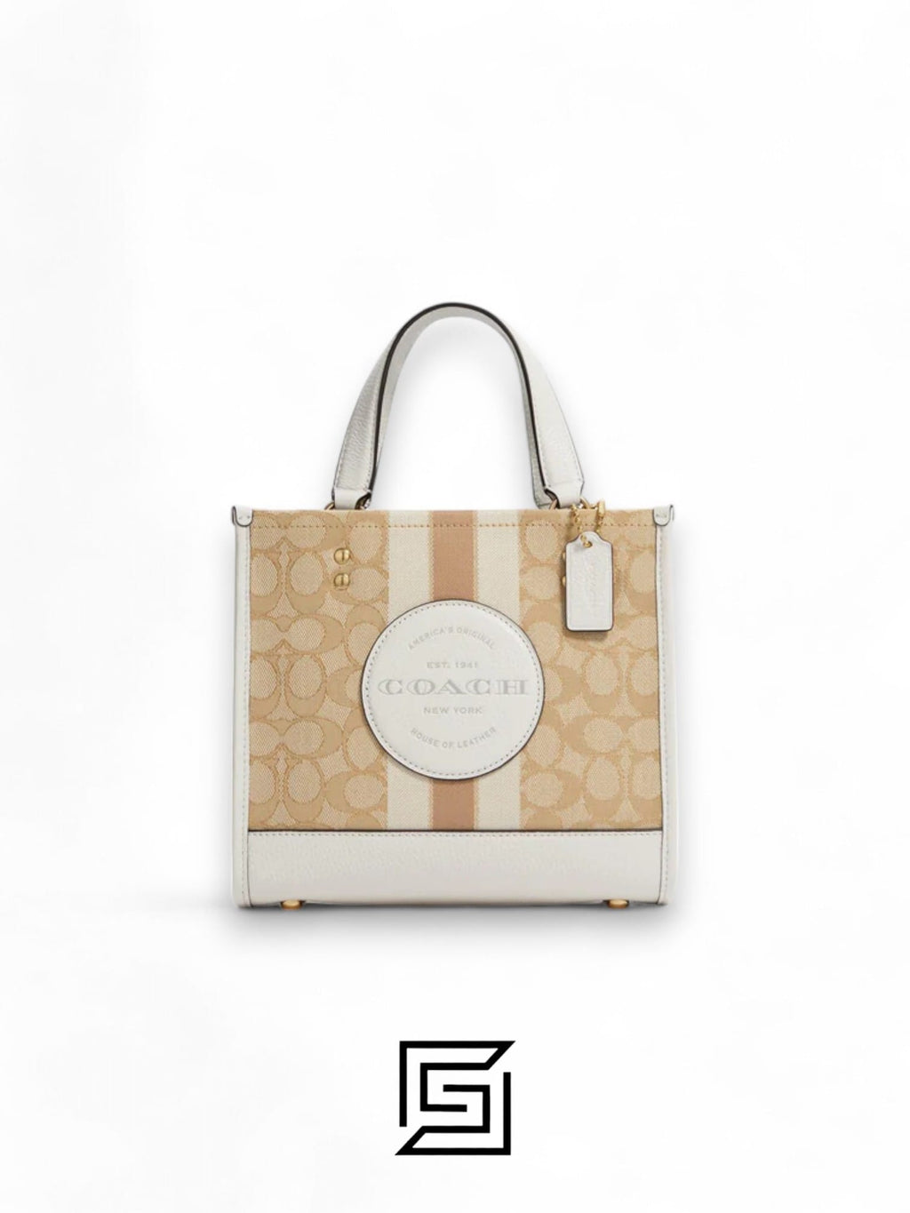 Dempsey Tote 22 In Signature Jacquard With Stripe And Coach Patch Style No. C8417