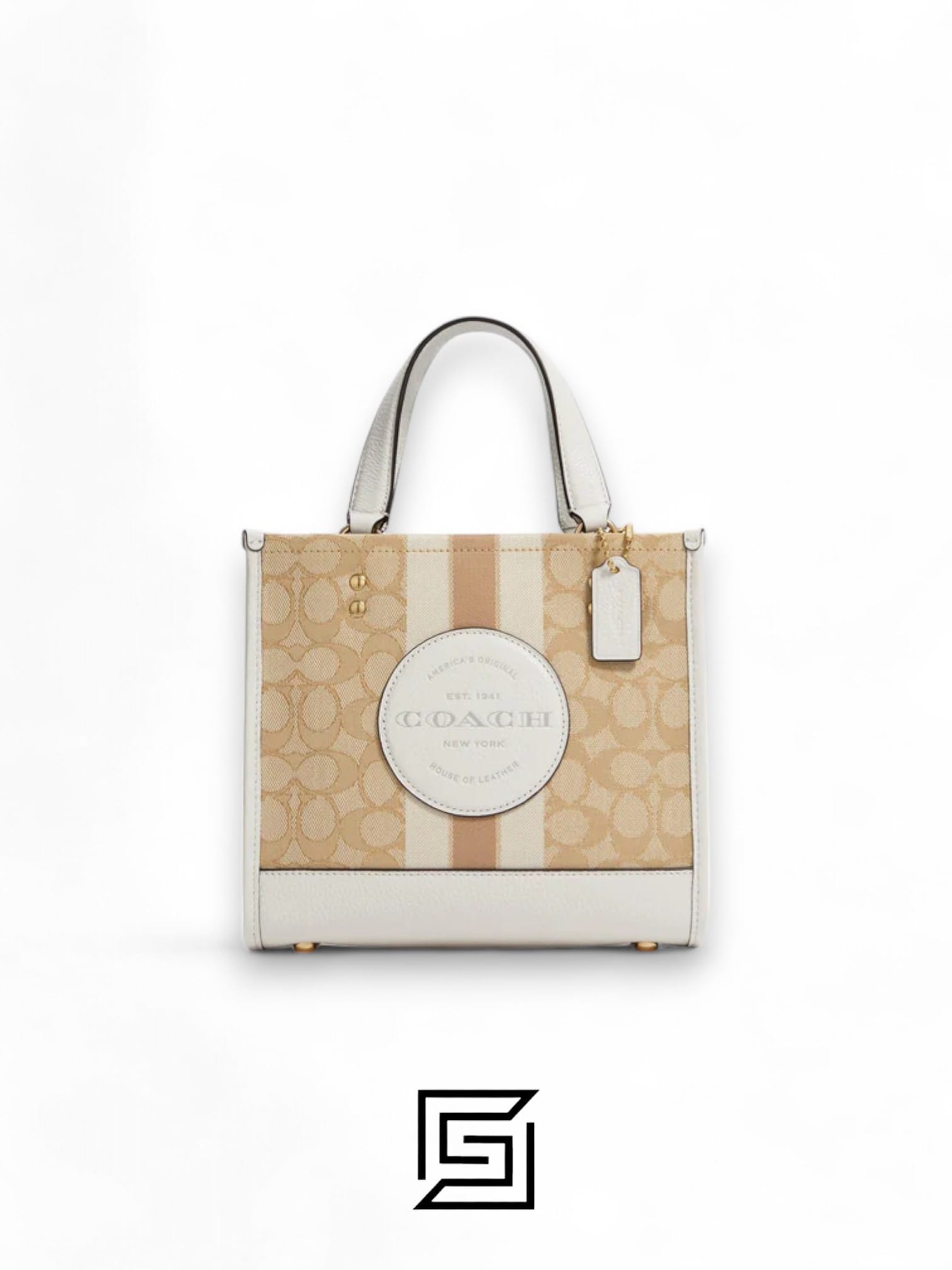 Dempsey Tote 22 In Signature Jacquard With Stripe And Coach Patch Style No. C8417