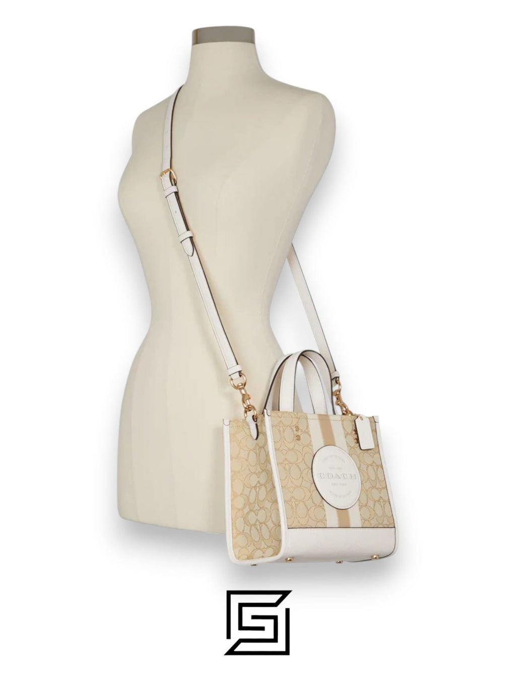 Dempsey Tote 22 In Signature Jacquard With Stripe And Coach Patch Style No. C8417