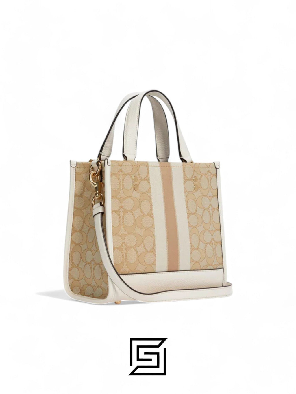 Dempsey Tote 22 In Signature Jacquard With Stripe And Coach Patch Style No. C8417