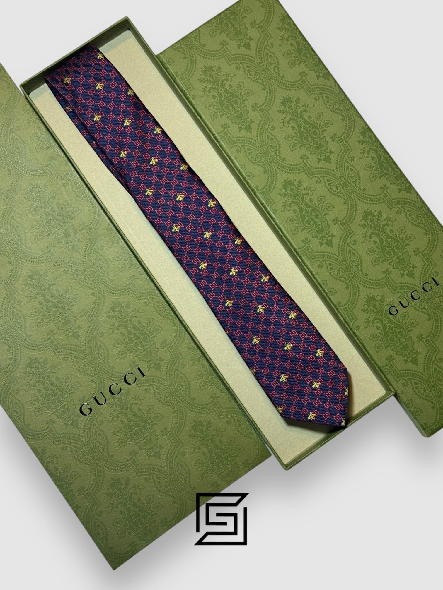 Gucci - Navy Blue - Red Color Small G Pattern With Bee Pattern