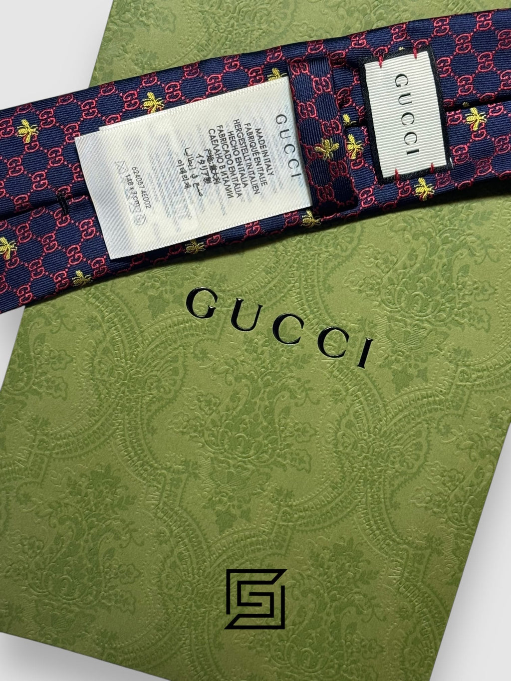 Gucci - Navy Blue - Red Color Small G Pattern With Bee Pattern