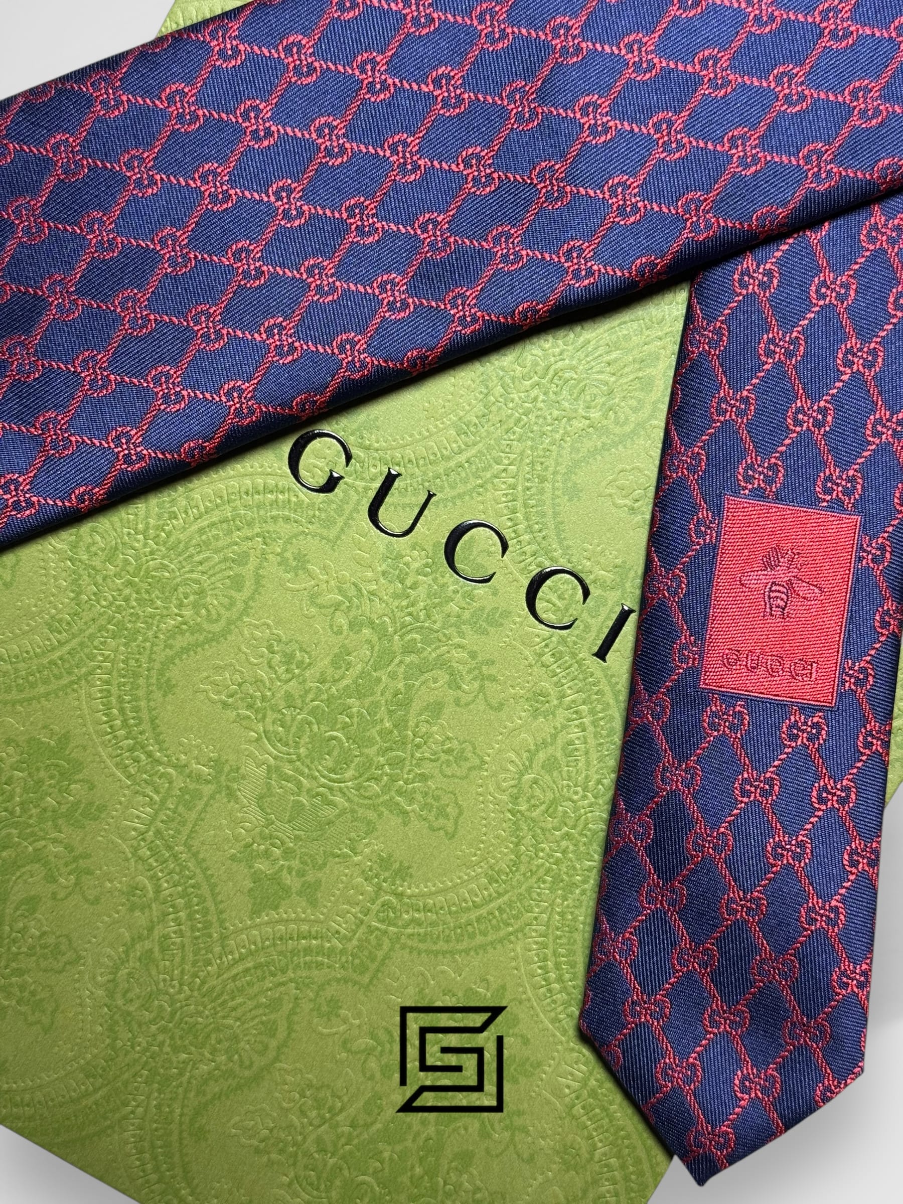 Gucci - Navy Blue - Red Color Small G Pattern