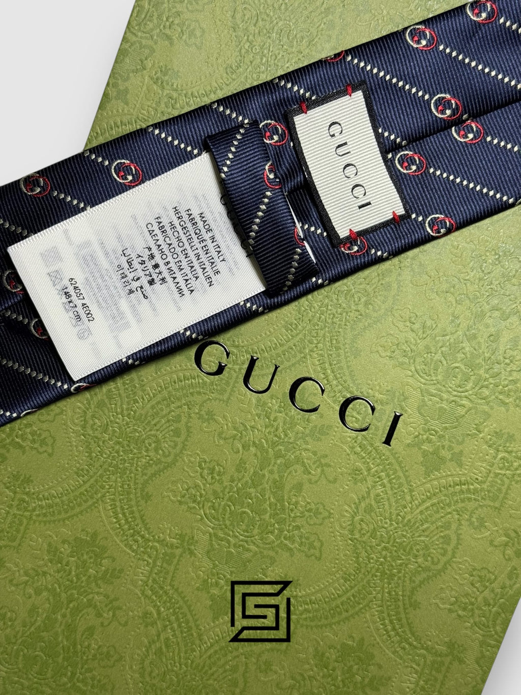 Gucci - Striped Dark Blue With GG Small Pattern