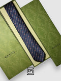 Gucci - Striped Dark Blue With GG Small Pattern