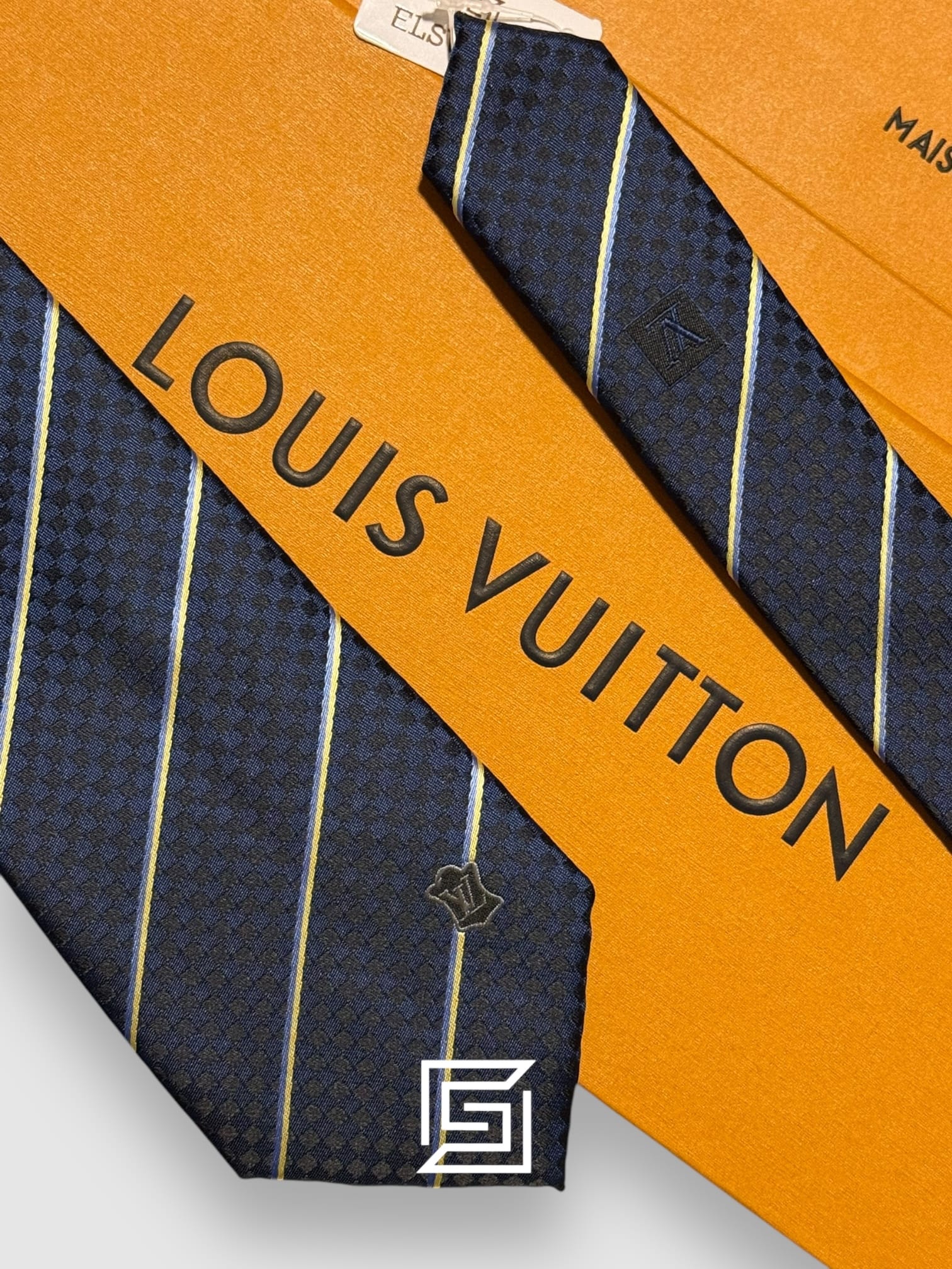 Louis Vuitton - Navy Blue - Yellow Striped Italian Style
