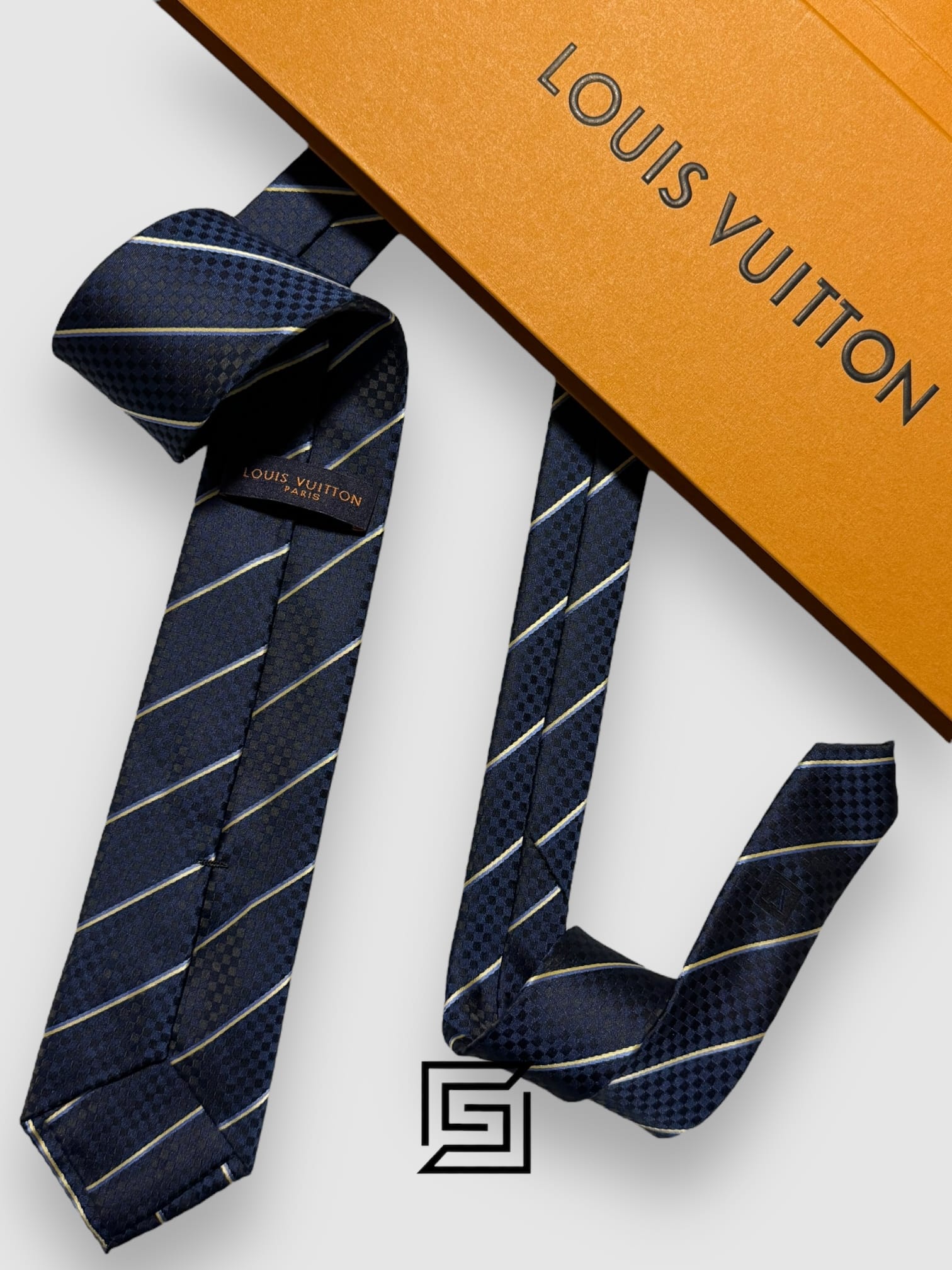 Louis Vuitton - Navy Blue - Yellow Striped Italian Style