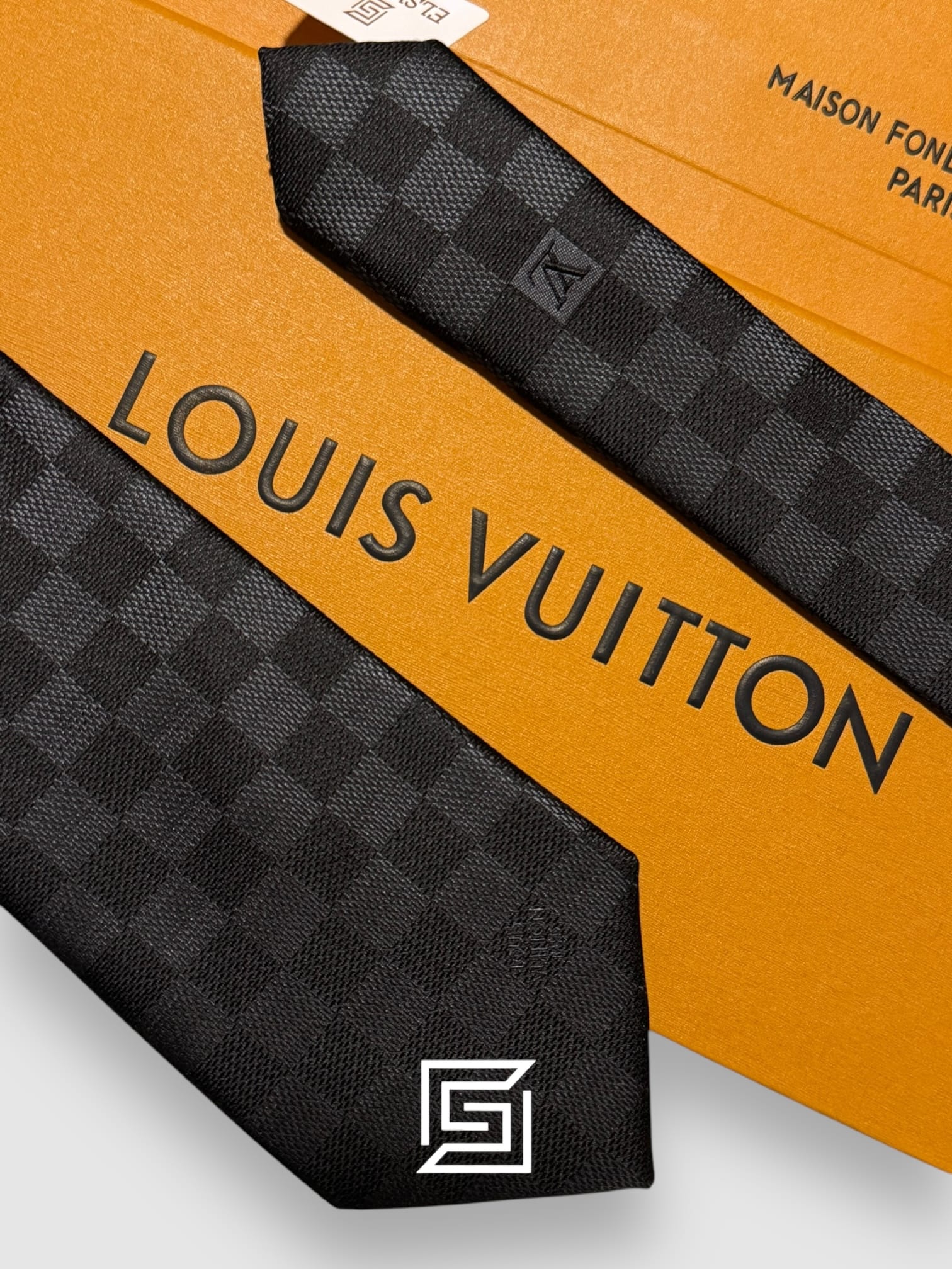Louis Vuitton - Black - Grey Traditional Pattern Italian Style