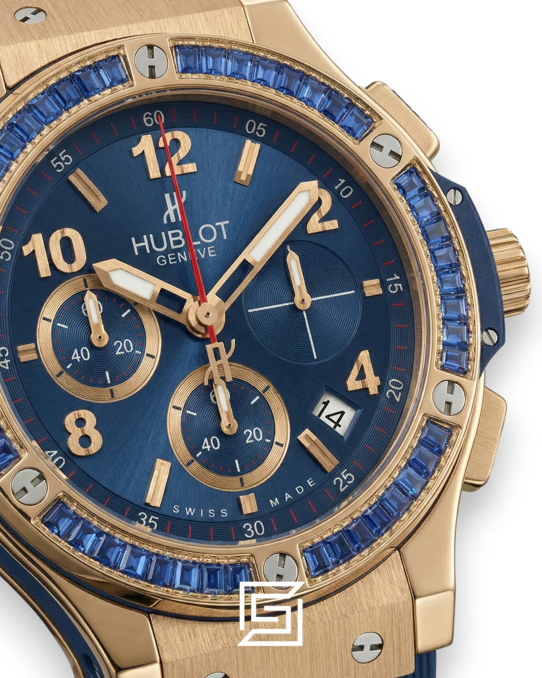 Hublot Big Bang Women – إطار أزرق مرصّع بالألماس، ذهب وردي ومينا أزرق
