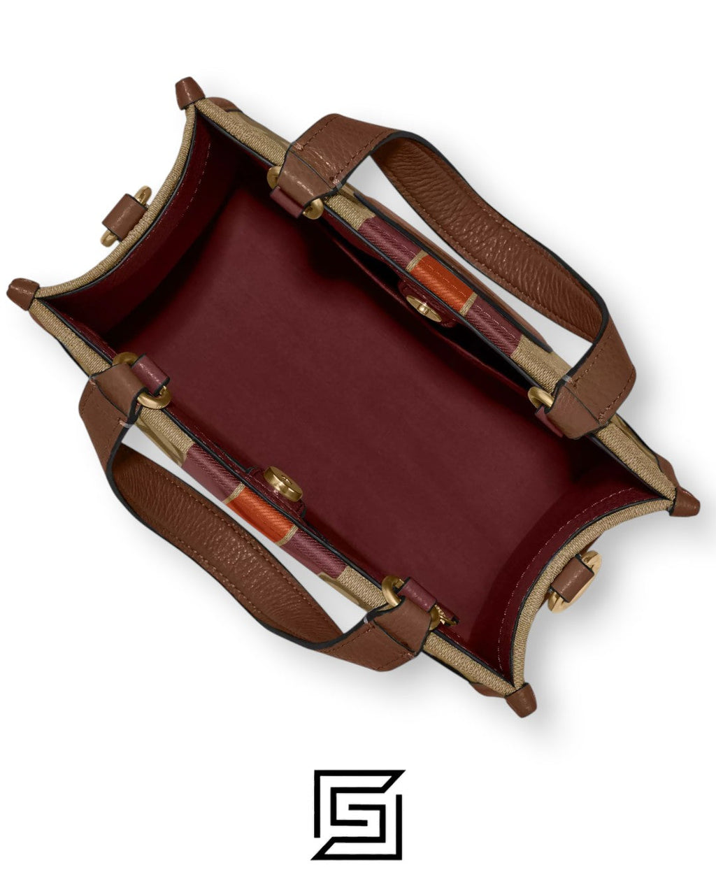 Dempsey Tote 22 Bag In Signature Jacquard With Stripe And Coach Patch Style No. C8417 Brown