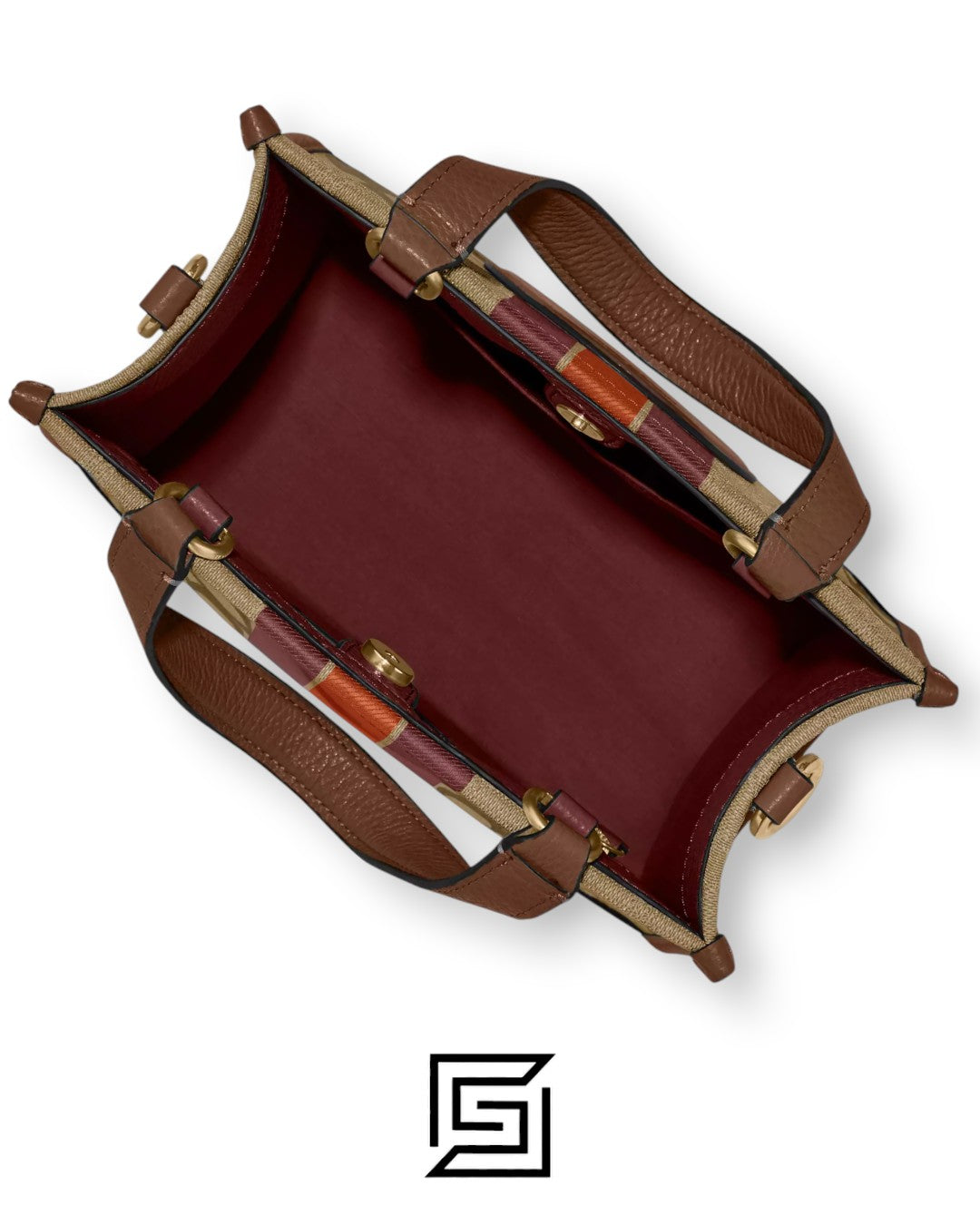 Dempsey Tote 22 Bag In Signature Jacquard With Stripe And Coach Patch Style No. C8417 Brown
