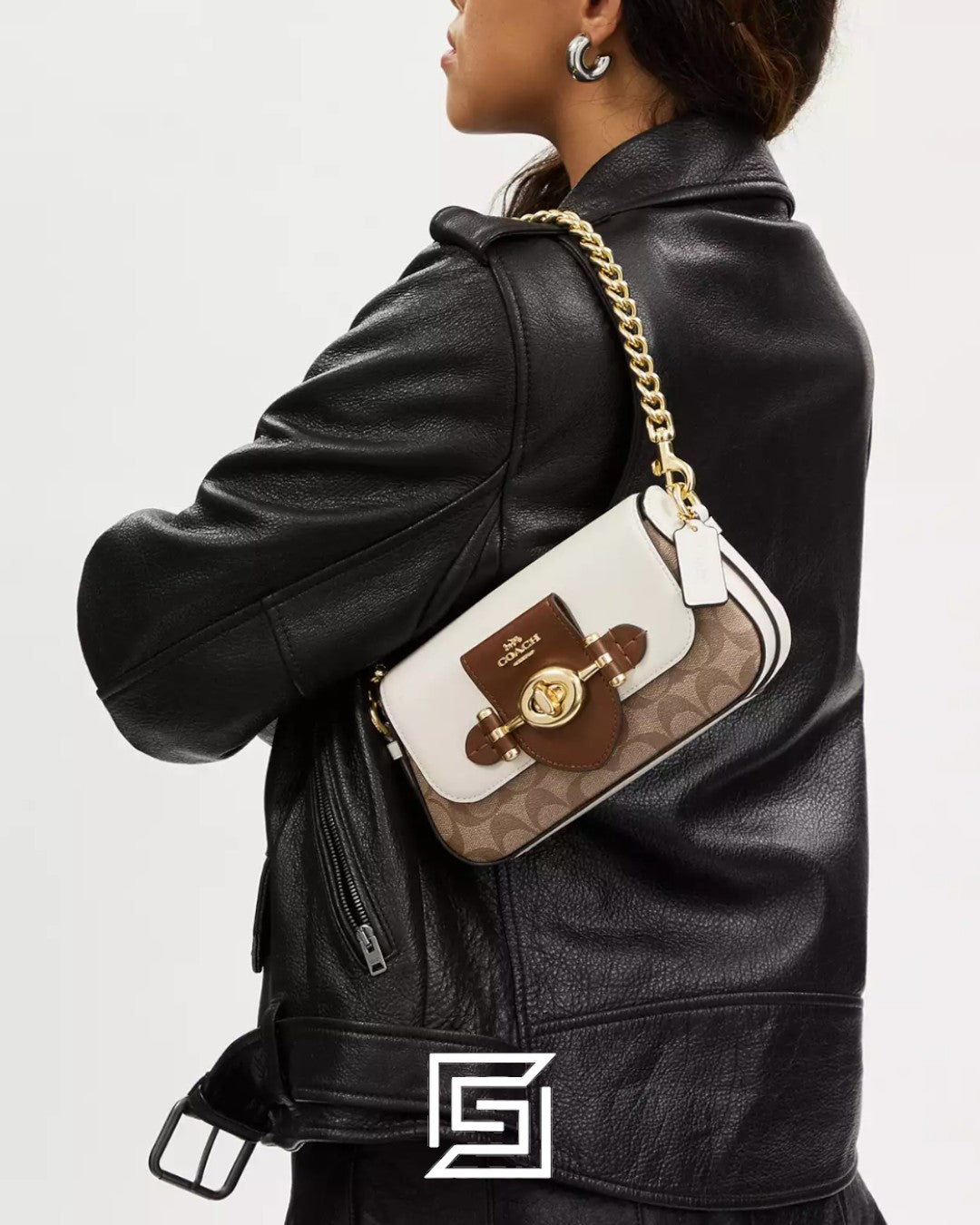 Brie Shoulder Bag In Colorblock Signature Canvas CM064