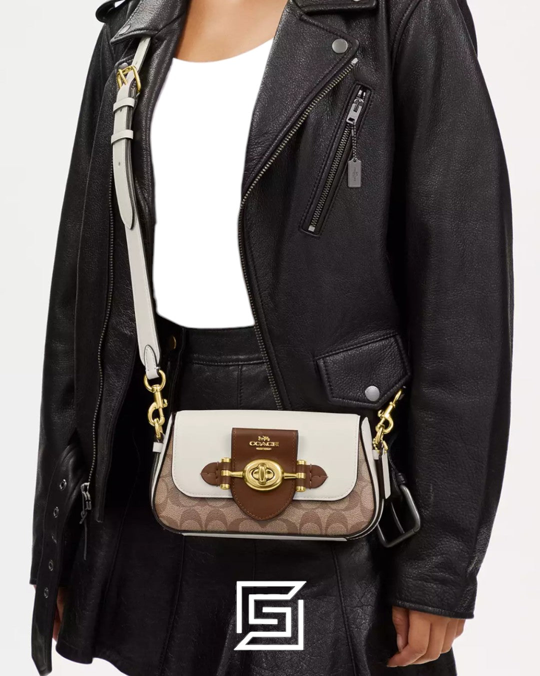 Brie Shoulder Bag In Colorblock Signature Canvas CM064