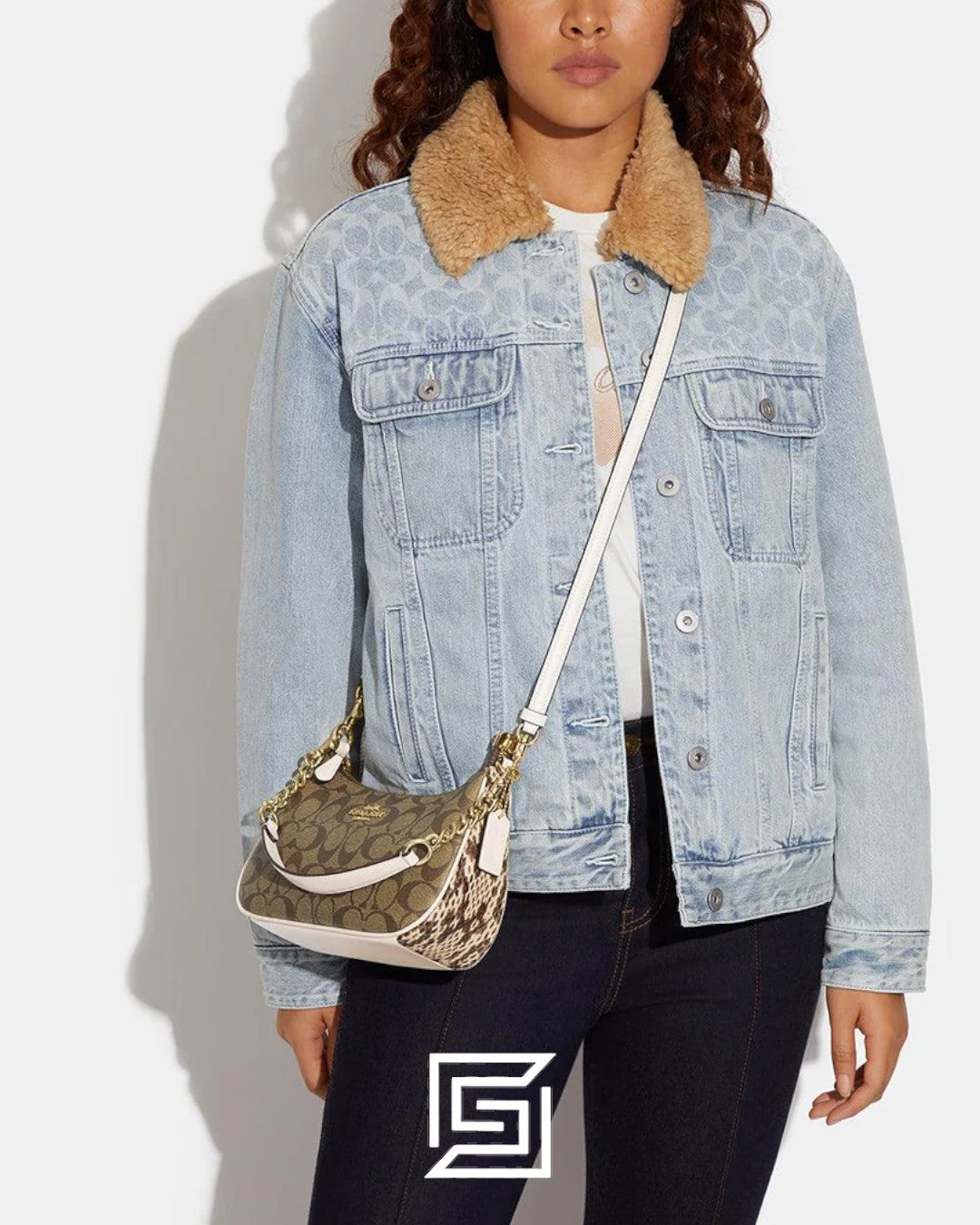 Teri Shoulder Bag In Signature Canvas Style No. CC323 Brown