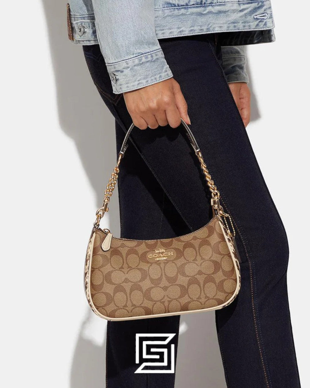 Teri Shoulder Bag In Signature Canvas Style No. CC323 Brown