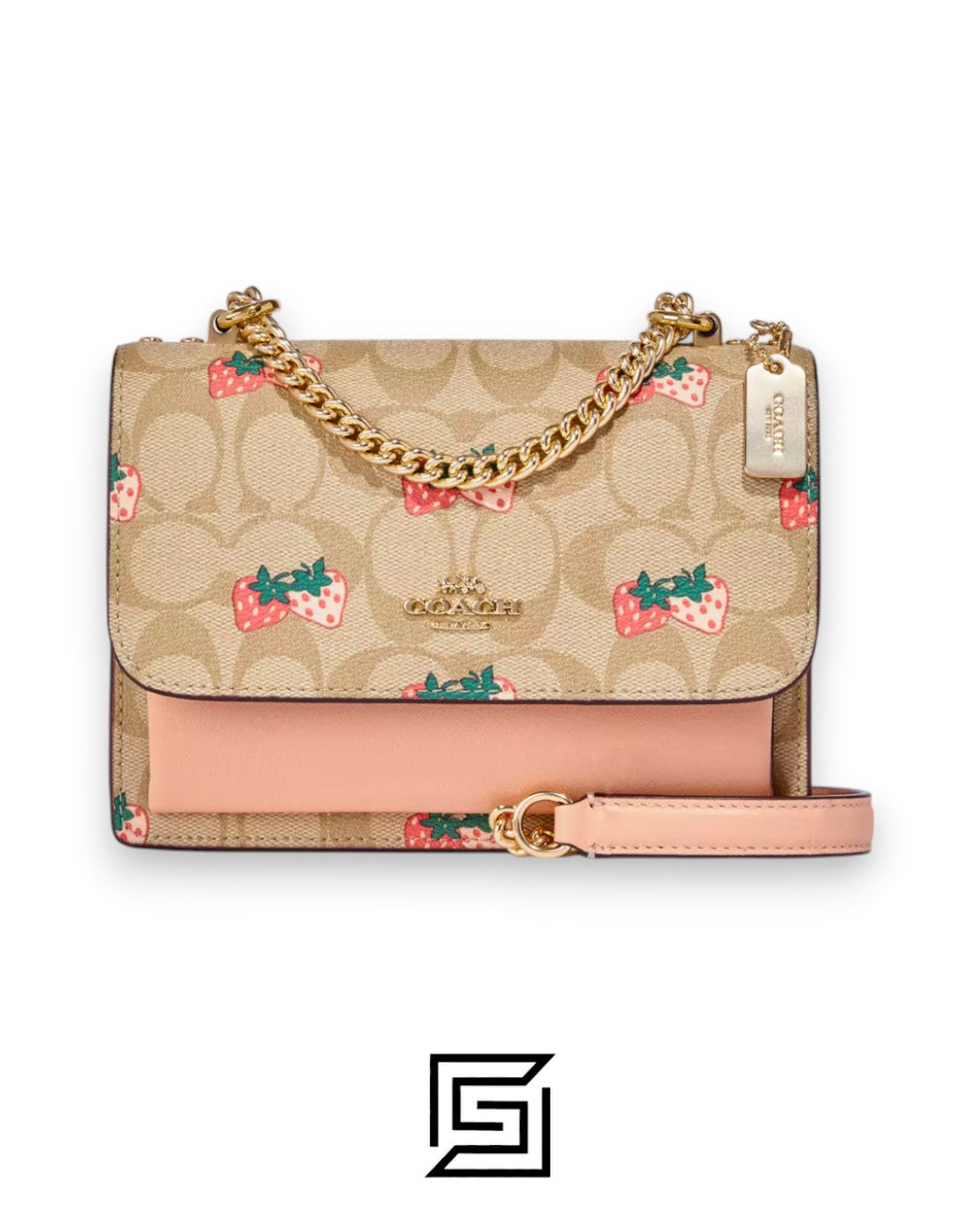 Mini Klare Crossbody In Signature Canvas With Strawberry Print CB594