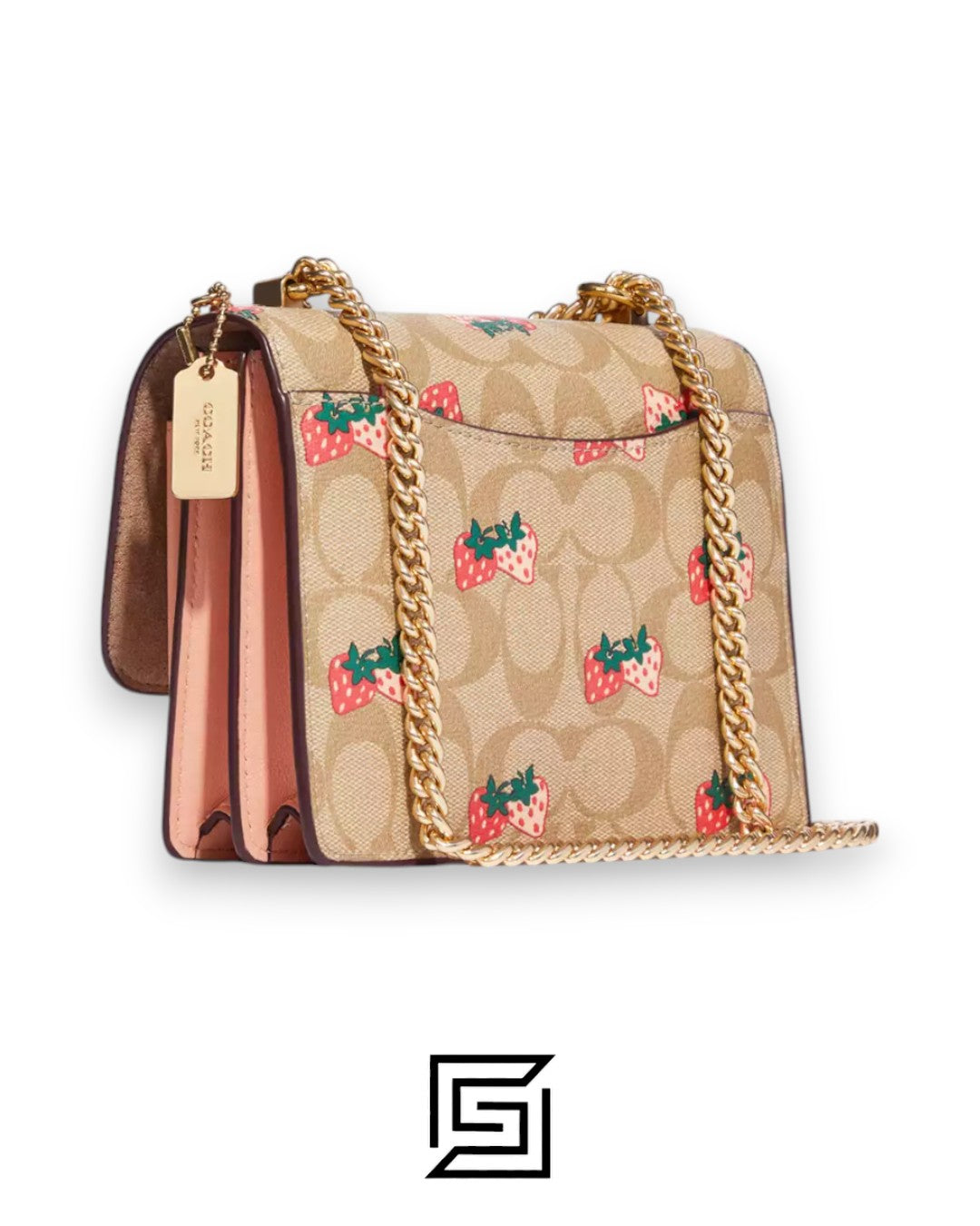 Mini Klare Crossbody In Signature Canvas With Strawberry Print CB594