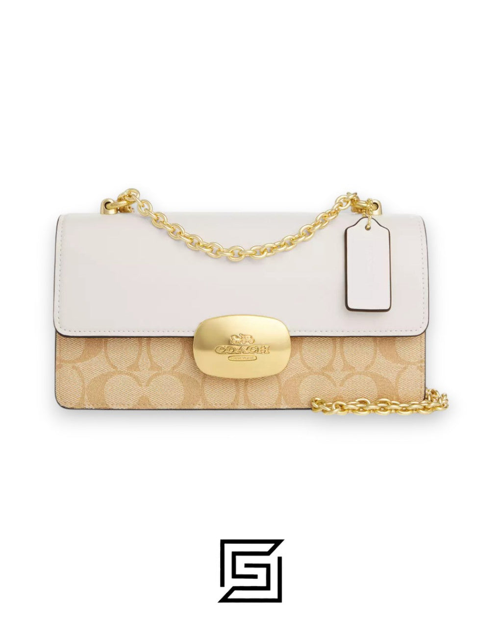 Eliza Flap Crossbody Bag In Signature Canvas CR528 White