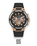 GUESS MEN BLACK X ROSE GOLD TOW TONE Analog Watch -GW0423G5