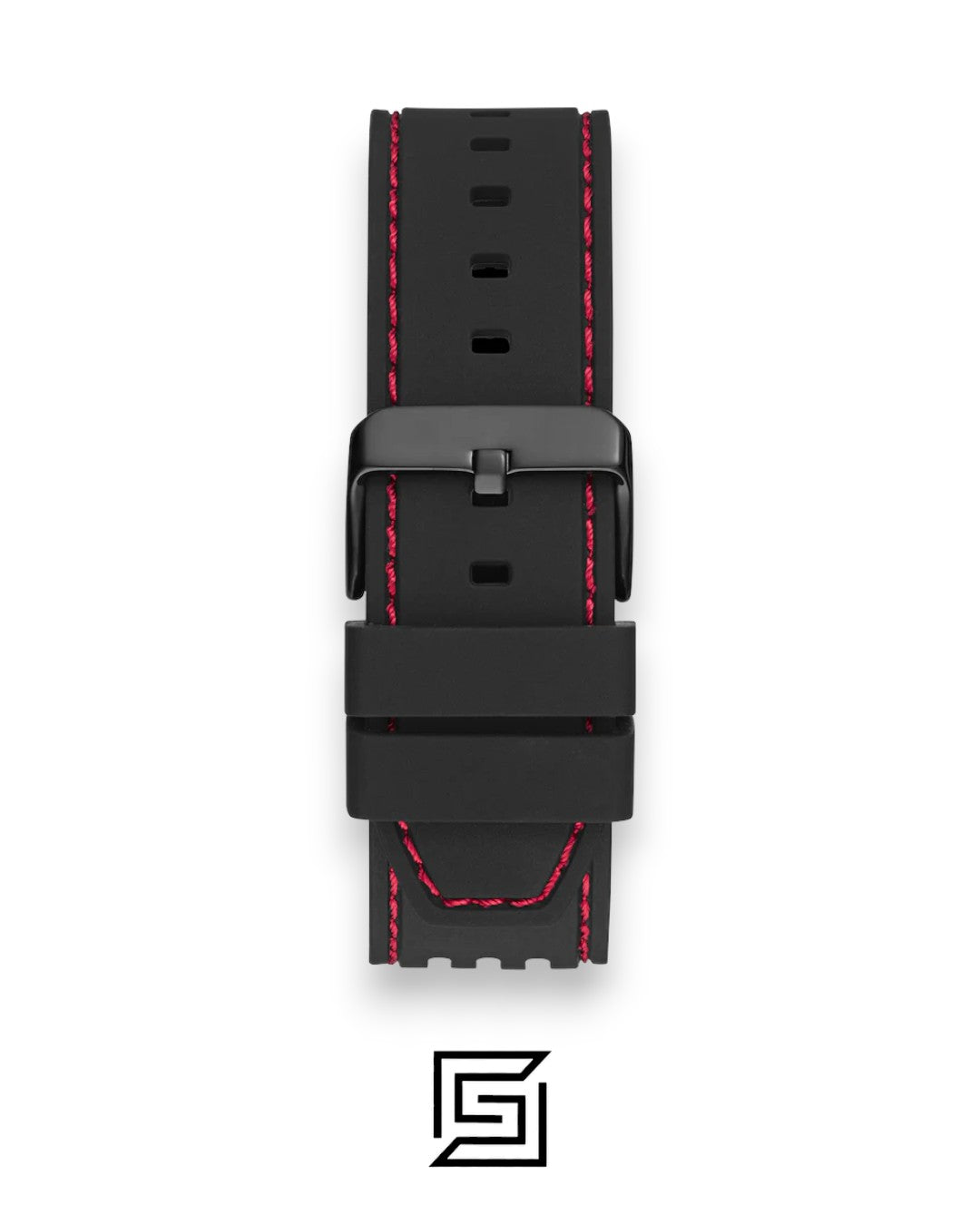 GUESS MEN RED Tone Analog Band Color BLACK WATCH GW0499G4