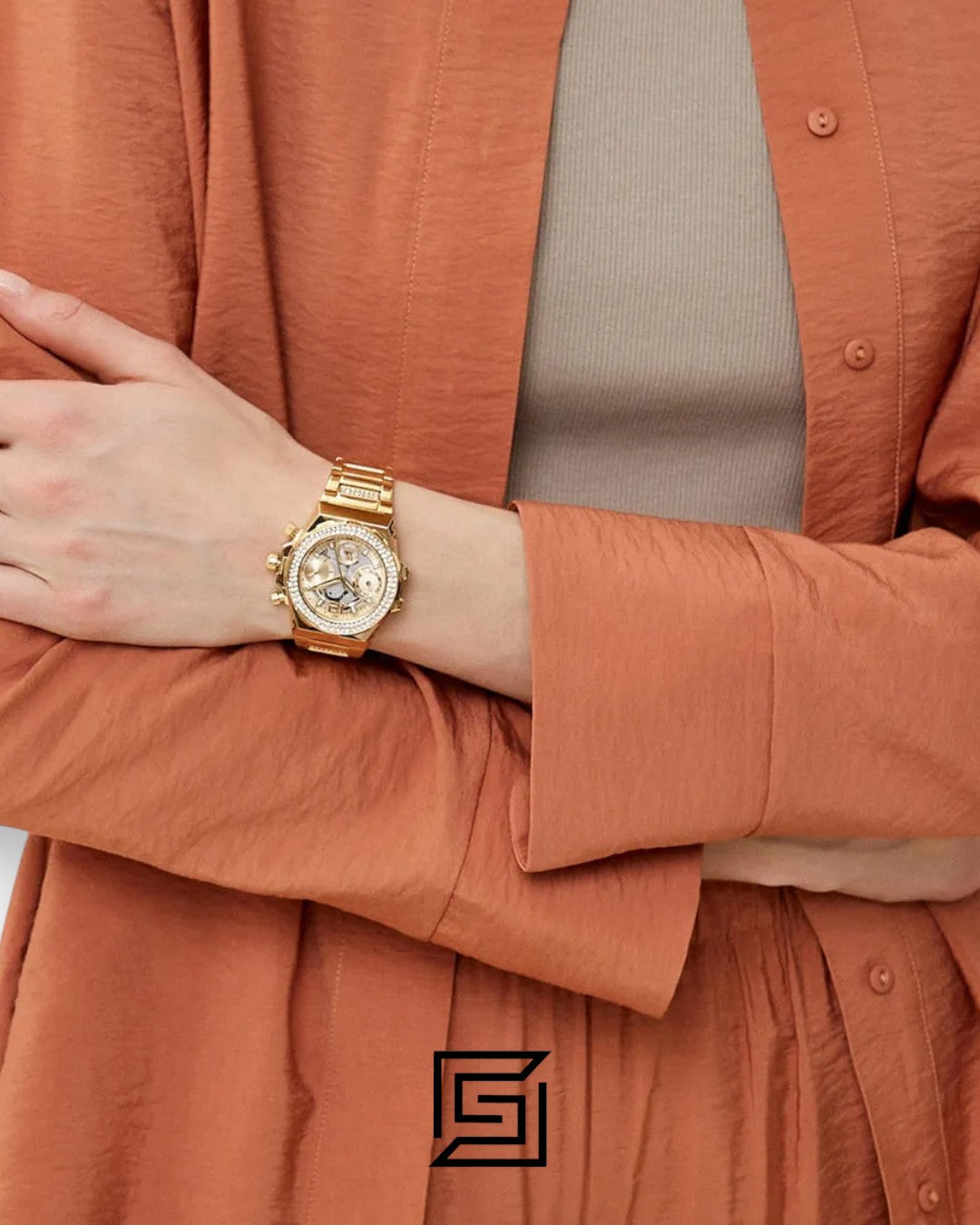 GUESS Ladies Gold Tone Analog Watch GW0552L2