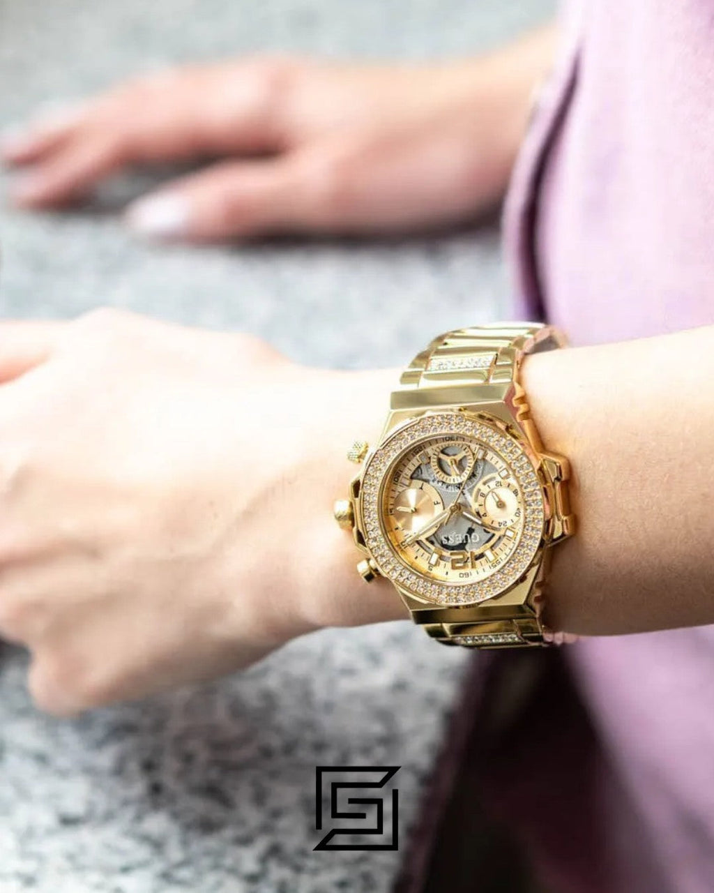 GUESS Ladies Gold Tone Analog Watch GW0552L2