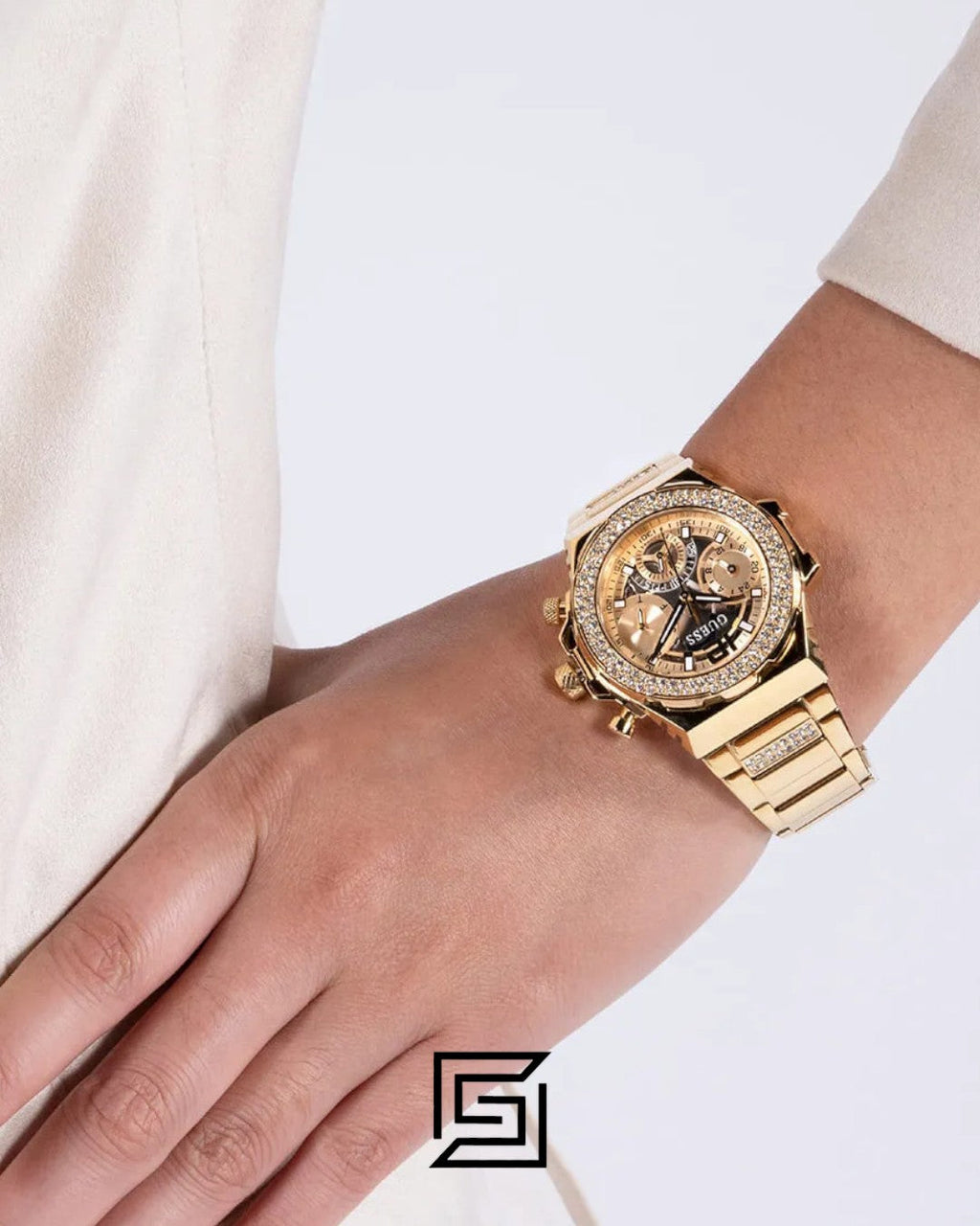 GUESS Ladies Gold Tone Analog Watch GW0552L2