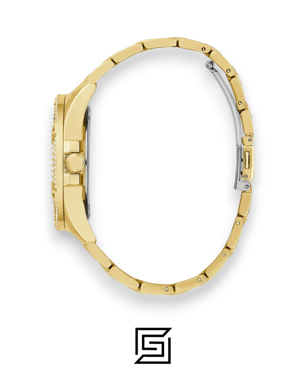 ساعة يد تناظرية من GUESS للسيدات باللون الذهبي طراز GW0464L2