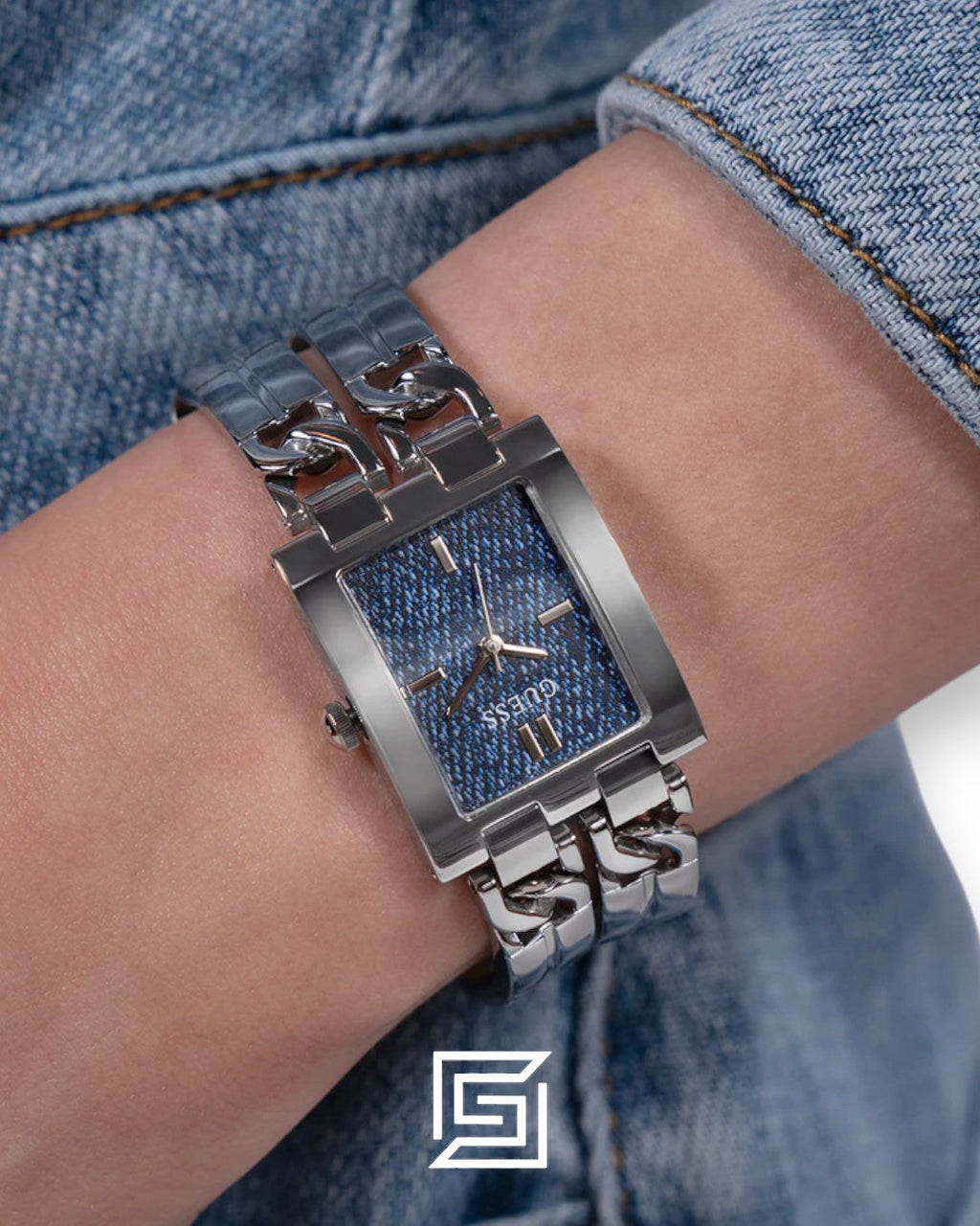 GUESS Ladies SILVER Tone Analog GW0807L1