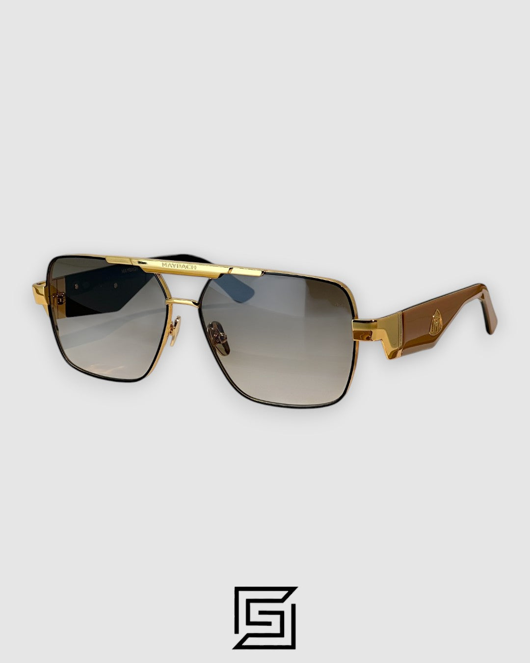 MAYBACH THE KING 3 RECTANGLE sunglasses for men - BLACK-LIGHT GREEN