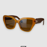 نظارات شمسية BVLGARI BV40033 للنساء - بني-شفاف