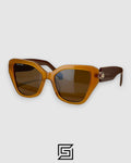 نظارات شمسية BVLGARI BV40033 للنساء - بني-شفاف