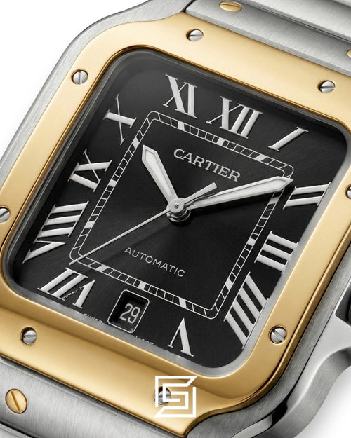 Cartier Santos 3241983 Automatic Black Roman Dial Two-Tone - 47mm