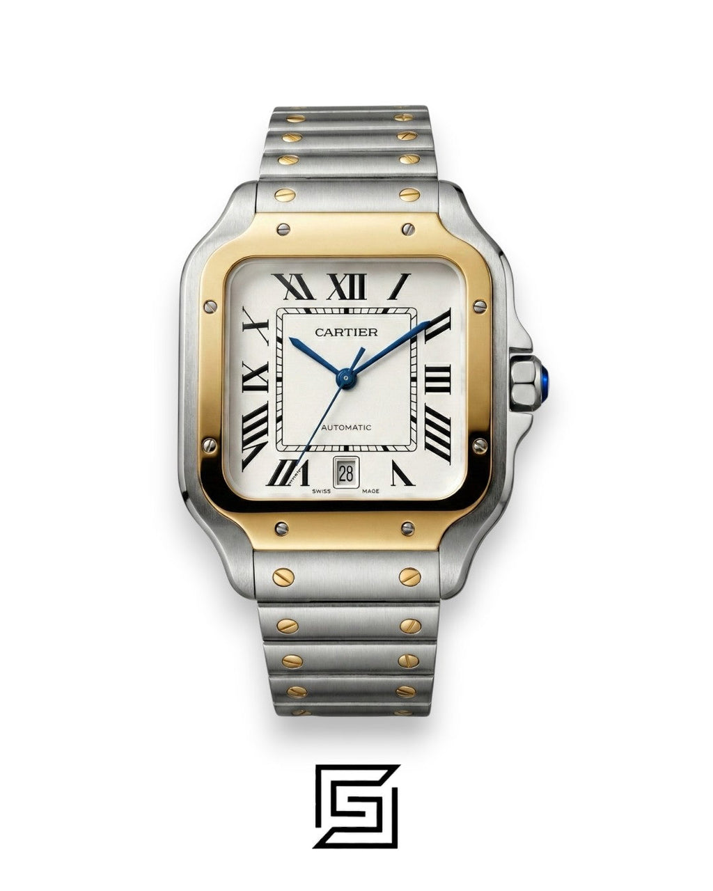 Cartier Santos 3241983 Automatic White Roman Dial Two-Tone - 47mm