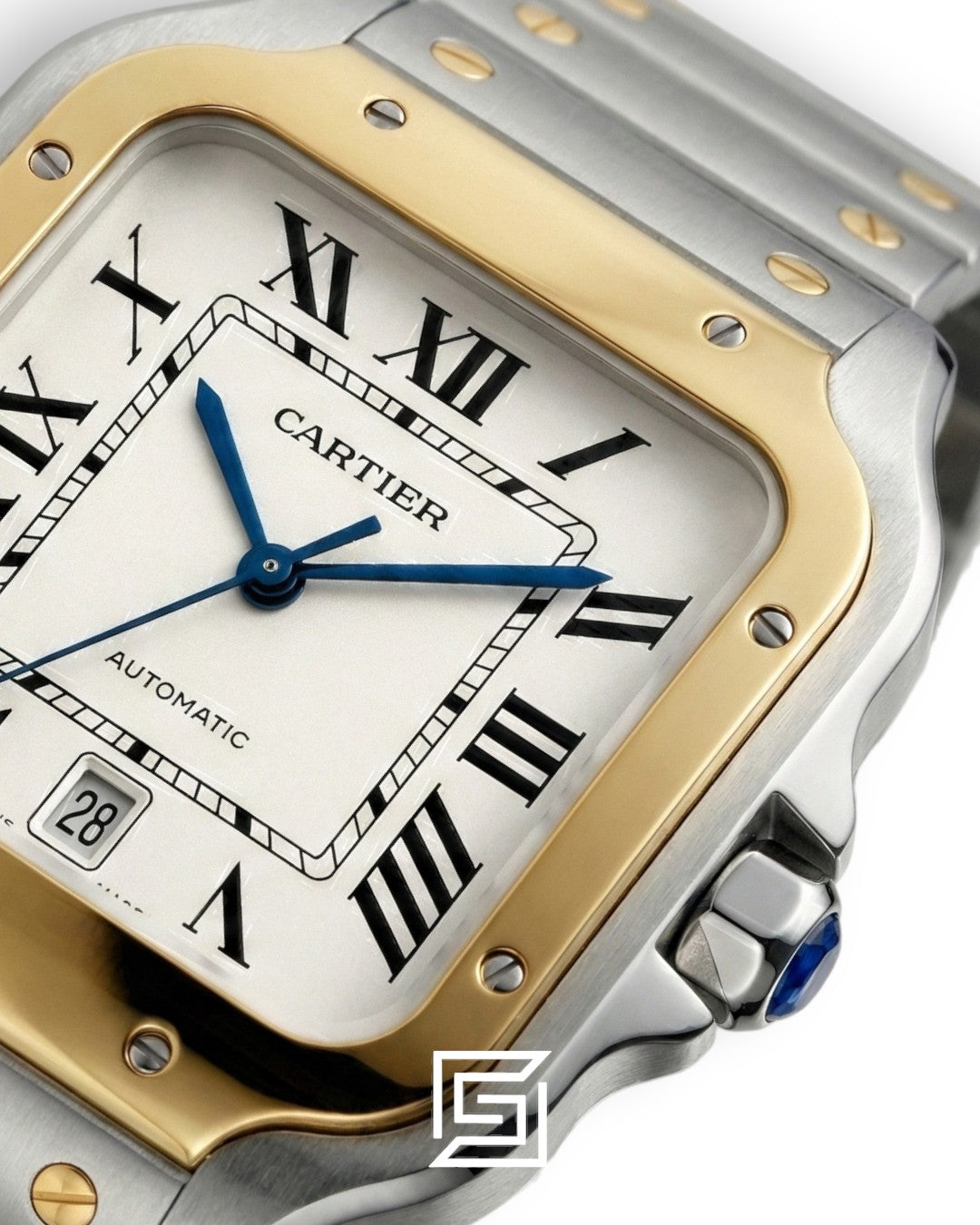 Cartier Santos 3241983 Automatic White Roman Dial Two-Tone - 47mm