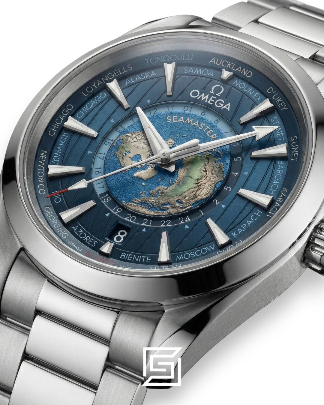 Omega Aqua Terra Worldtimer – Inspired Edition – Blue Dial – Steel Strap