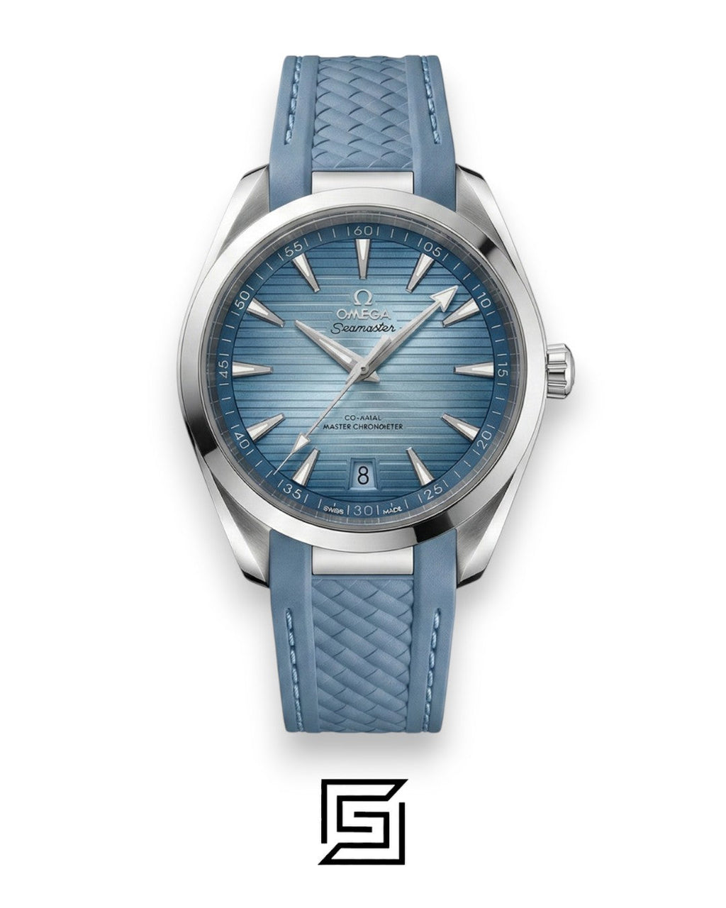 Omega Aqua Terra Inspired – Blue Teak Dial – Blue Rubber Strap (41mm)