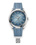 Omega Aqua Terra Inspired – Blue Teak Dial – Blue Rubber Strap (41mm)