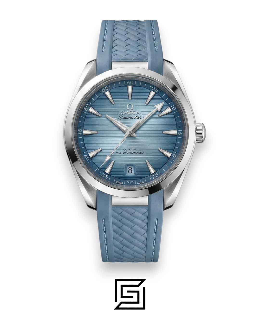 Omega Aqua Terra Inspired – Blue Teak Dial – Blue Rubber Strap (41mm)