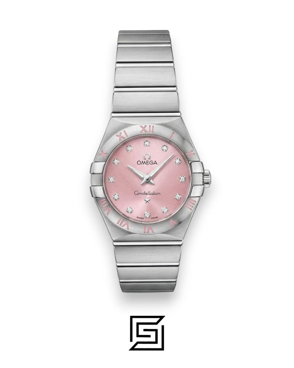 Omega Constellation للسيدات 27 مم – ميناء وردي وستانلس ستيل
