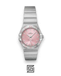 Omega Constellation للسيدات 27 مم – ميناء وردي وستانلس ستيل