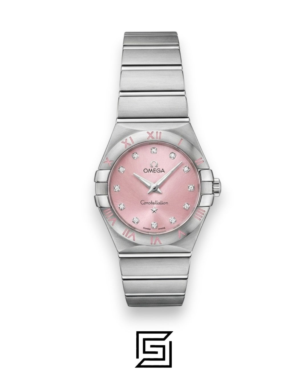 Omega Constellation للسيدات 27 مم – ميناء وردي وستانلس ستيل