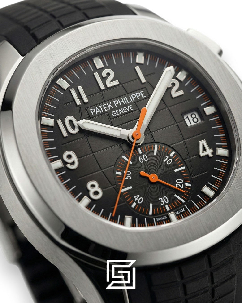 Patek Philippe Aquanaut Chronograph – Black Dial × Black Rubber Strap – Japanese Automatic