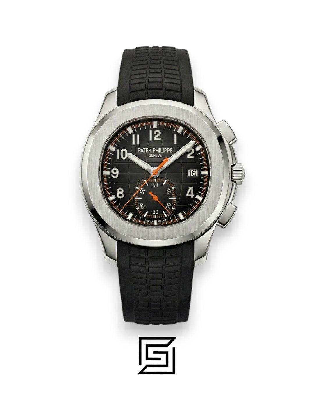 Patek Philippe Aquanaut Chronograph – Black Dial × Black Rubber Strap – Japanese Automatic