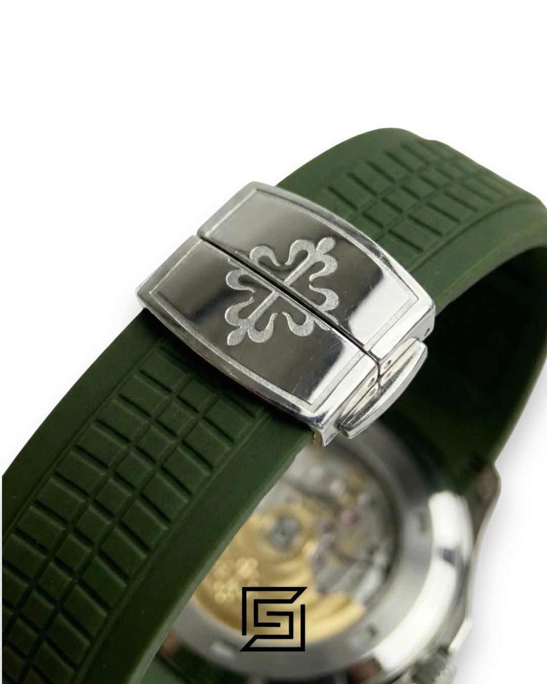 Patek Philippe Aquanaut Chronograph – Green Dial × Green Rubber Strap – Japanese Automatic Orange Second Hand