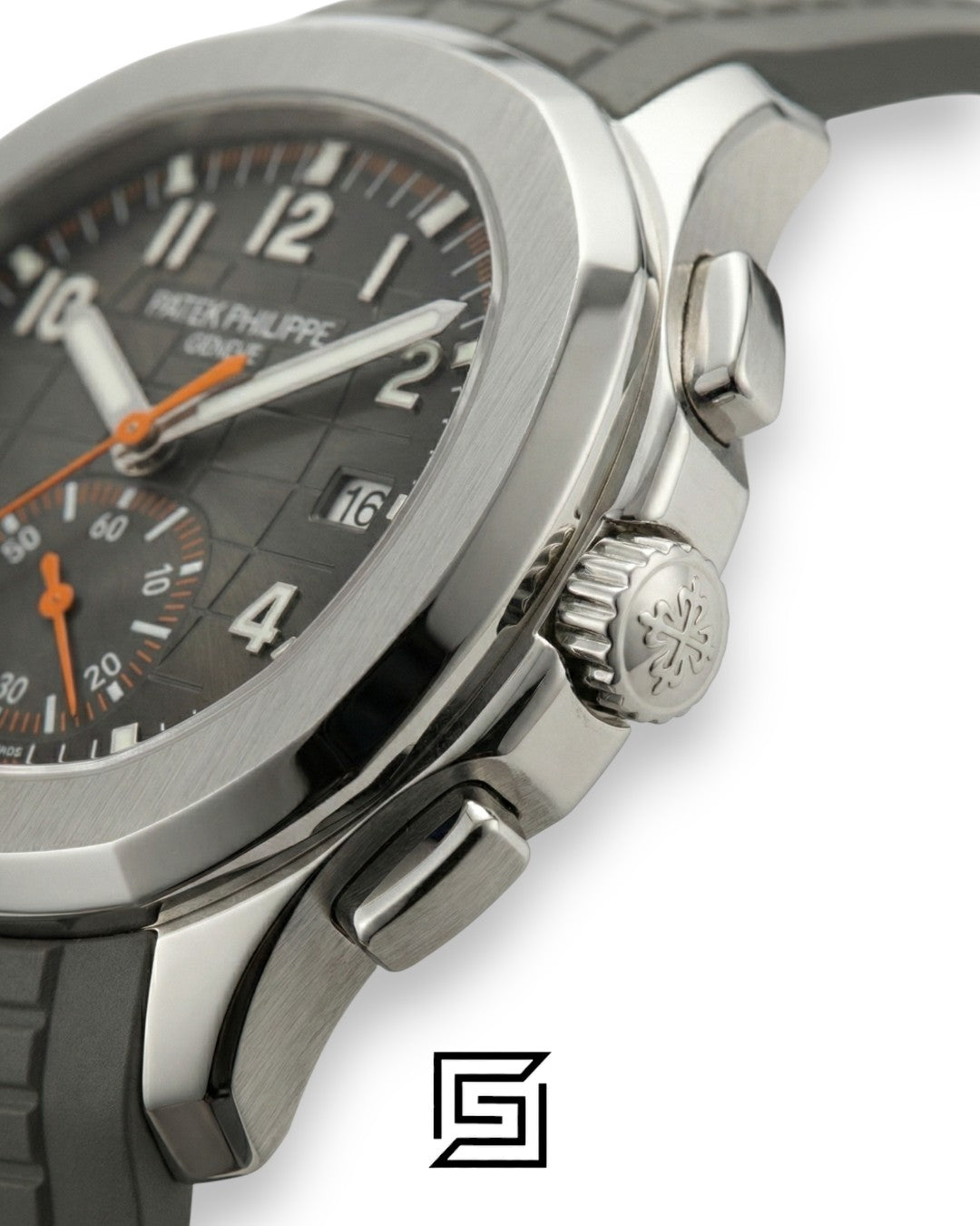 Patek Philippe Aquanaut Chronograph – Black Dial × Grey Rubber Strap – Japanese Automatic