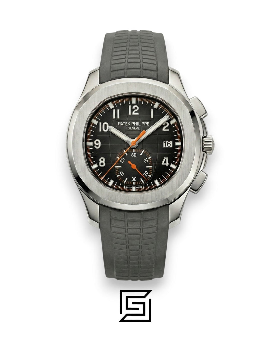 Patek Philippe Aquanaut Chronograph – Black Dial × Grey Rubber Strap – Japanese Automatic