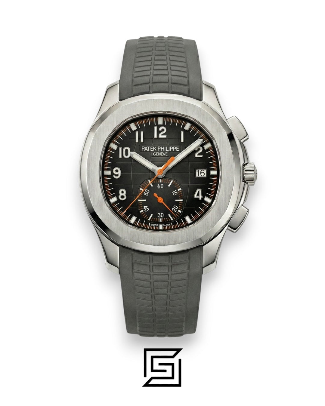 Patek Philippe Aquanaut Chronograph – Black Dial × Grey Rubber Strap – Japanese Automatic