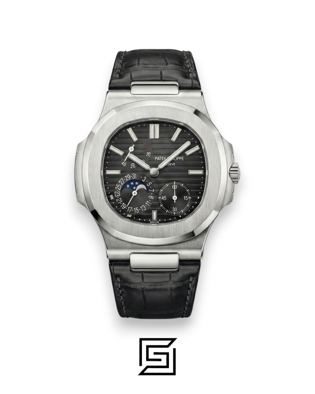 Patek Philippe Grand Complication – Black Dial – Black Leather Strap – Japanese Automatic